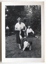 Fun Grandmother Family Game Wheelbarrow Garden - Old Photo Snapshot