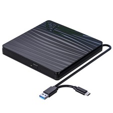 Lecteur CD/DVD Externe pour Ordinateur Portable, USB 3.0 et Type-C Graveur 8200