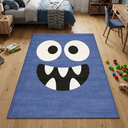 Tapis design bleu - , visage