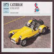 1973-1991 Caterham Super Seven British Car Photo Spec Sheet Info French Card