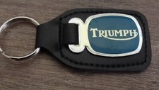 Triumph keychain, metal on leather, antique 6 x 3.5 cm,, motorcycle, vintage F