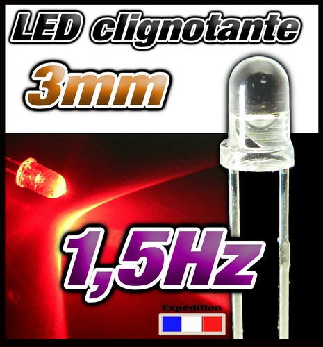 245 led 3mm rouge clignotante - 245#,