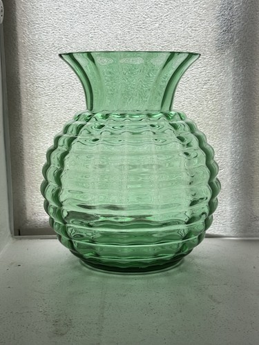 Art deco green glass ball - deco, vase
