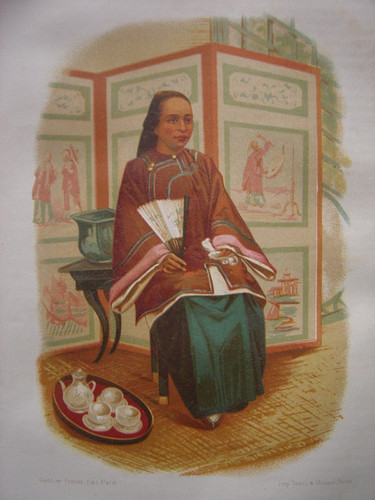 Chromolithographie une dame - chromolithographie,