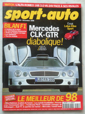 SPORT AUTO 443 decembre 1998 ( mercedes clk-gtr, lotus elise sp 135 ... ) en TBE