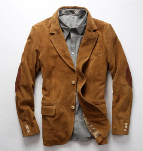 Blazer cuir marron pour - en,