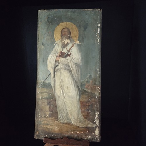 Tableau huile sur bois saint - sur,