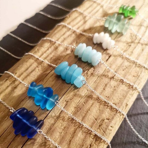 Collier verre mer - collier, de