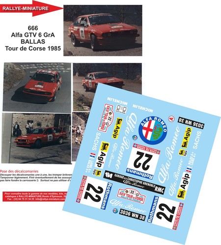 Decals ref 0666 alfa - 1/43,