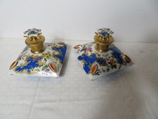 2 Antique Porcelain "Cushion Shape" Perfume Bottles Restoration Era