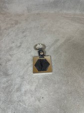 RARE Yves Saint Laurent Steel and Leather Keychain Made in France 1980s