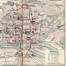Rouen - - France Geography City - Old Map 1913
