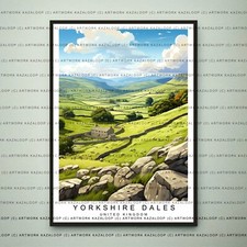 Yorkshire Dales Art Print Unframed Countryside Illustration Sheep Farm Poster
