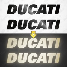 2 stickers DUCATI NOIR réfléchissant 15 cm moto tuning réservoir customisation