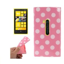 Coque TPU Pour Téléphone Nokia Lumia 920 Rose / Blanc
