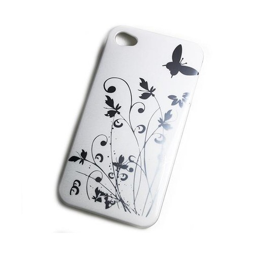 Coque dur blanc papillon - blanc,