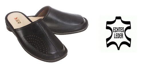 Pantoufles cuir véritable - en,