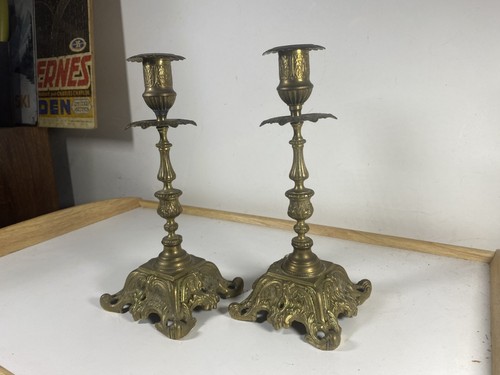 Paire chandeliers bronze - chandeliers, en