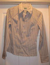 LN Women's Benetton Tailored Shirt Blouse Work Medium