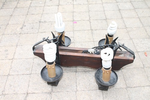 Lustre ancien bois - lustre,
