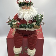 Hallmark Christmas Santa Pere Noel Plush Figure Decoration Shelf Sitter 15"