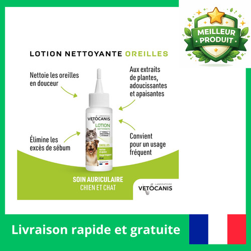 Nettoyant oreilles chien chat