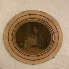 Petite gravure ovale ancienne 