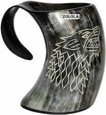 Tasse en corne à boire médiévale de l'époque viking tasse incurvée pour bière