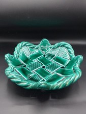 CERAMIQUE VALLAURIS  ANNEES 50  COUPE VERTE TRESSEE SIGNEE  RARE