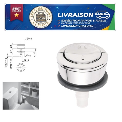 Bouton chasse eau double - chasse, d'eau