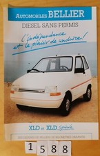 BELLIER XLD / SPECIALE Voiturette sans permis Diesel Prospectus 2 pages Fr 198?