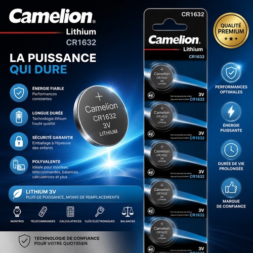 Pile bouton camelion - pile, cr1632