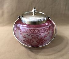 BACCARAT LINED CRYSTAL COOKIE BUCKET / JAR LOUIS XVI decor acid engraved