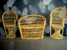 SALON 3 pièces en rotin osier