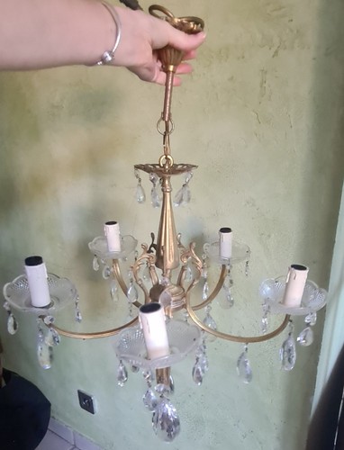 Lustre doré à pampilles - 💥,