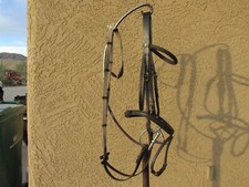 Stubben English Bridle Horse Size Brown Leather Flash Noseband D Ring Snaffle 