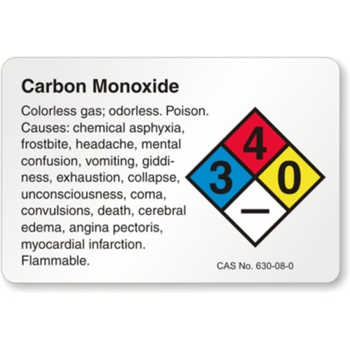 Carbon monoxide sign - carbon,