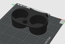 Berlingo Partner 2008 - 2018 Dual Cup Holder Removable 3D-Printed Black Plastic