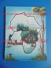 ANTIQUE SIGN PAINTING - AFRICA - ETHNIC - PAINTING ON CANVAS - ART - AFRICAN