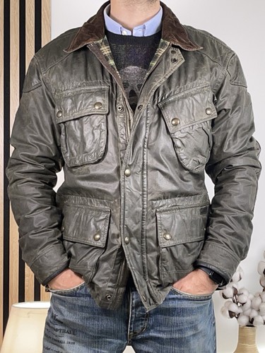 Veste moto toile cirée - en,