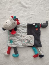 Doudou plat loup SAUTHON gris
