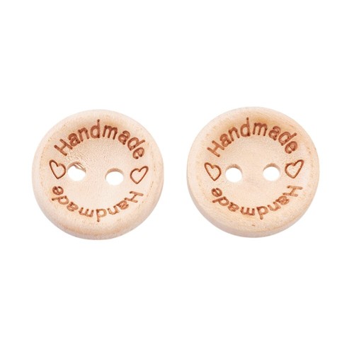 Boutons bois beige clair - 5,
