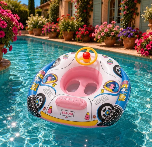 Volant gonflable rose piscine - gonflable,