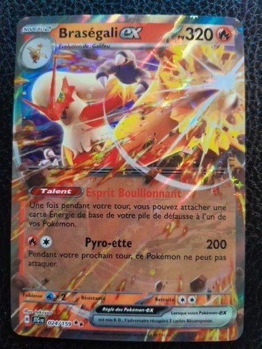 Carte pokémon braségali - braségali, ex