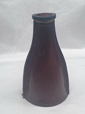 Vintage Brown Leather Pill Pool Billard Tally Bottle Antique Man Cave Rustic