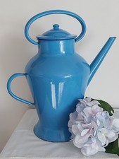 ARROSOIR ANCIEN EN TÔLE ÉMAILLÉE BLEUE, HAUT 42 CM ENV - NO CAFETIERE, NO BROC