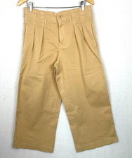 Anthropologie Maeve Pants Womens 6 Khaki Wide Leg High Rise Culottes Trousers