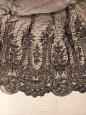 Guipure Dentelle Noire XIXe Crinoline Costume Textile Ancien Jupe Jupon Femme