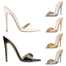 Fashion Women Pointed Toe Sandals High Heels Slip-on Sexy Slide Slippers Mules