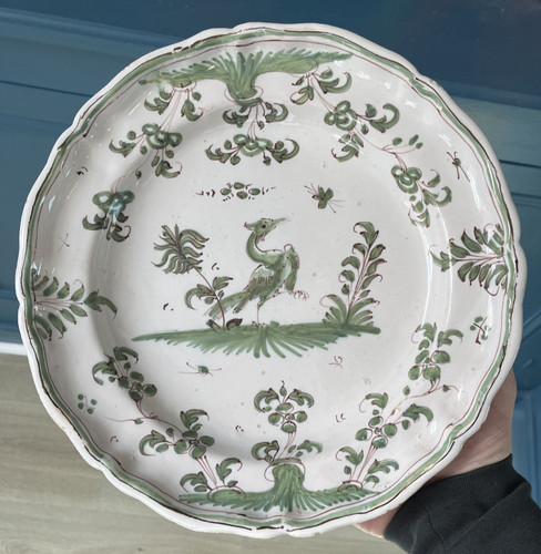 Plat assiette faïence xviii - faïence,